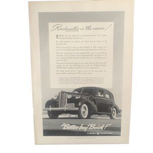 Vintage 1938 Buick Roadmaster is the Name Ad Advertisement